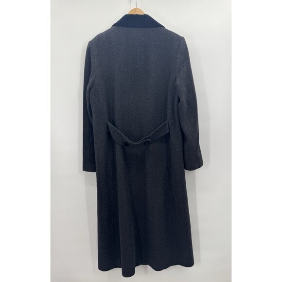 Vintage Forecaster of Boston 12 Gray Coat Cashmere Velvet Collar Herringbone Woo - Picture 2 of 15